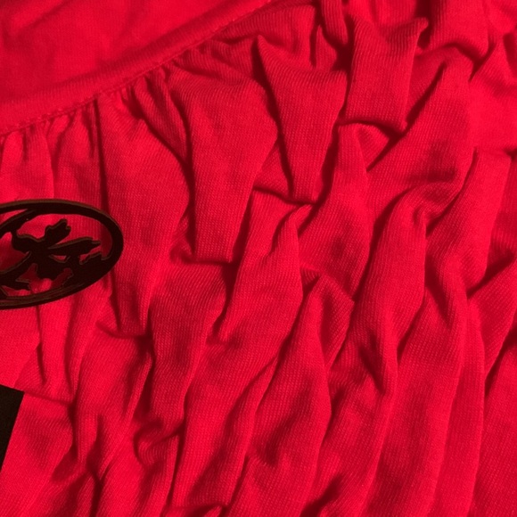 Buffalo Molly Ann XS top with smocking, U-neck, NWT, crimson - Picture 4 of 8